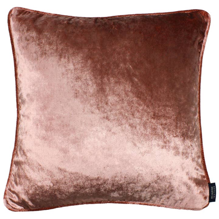 Rose Pink Crushed Velvet Cushions for wholesale by Mcalister textiles