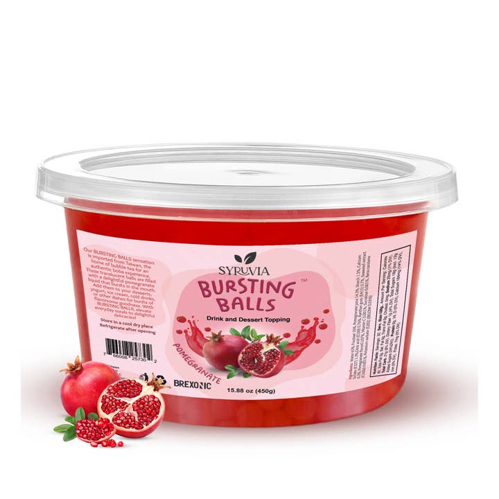 Syruvia - Wholesale Beverage Mix - 1 LB Pomegranate Flavored Popping Boba
