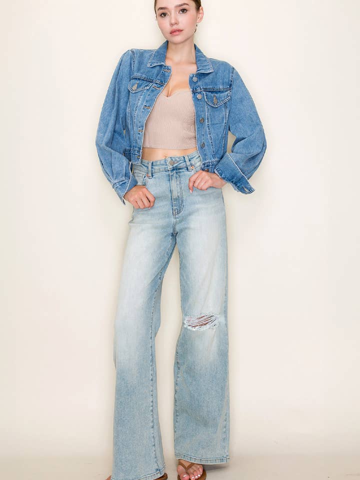 High Rise Relaxed Wide Leg - Stretch Denim for wholesale by Insane Gene USA