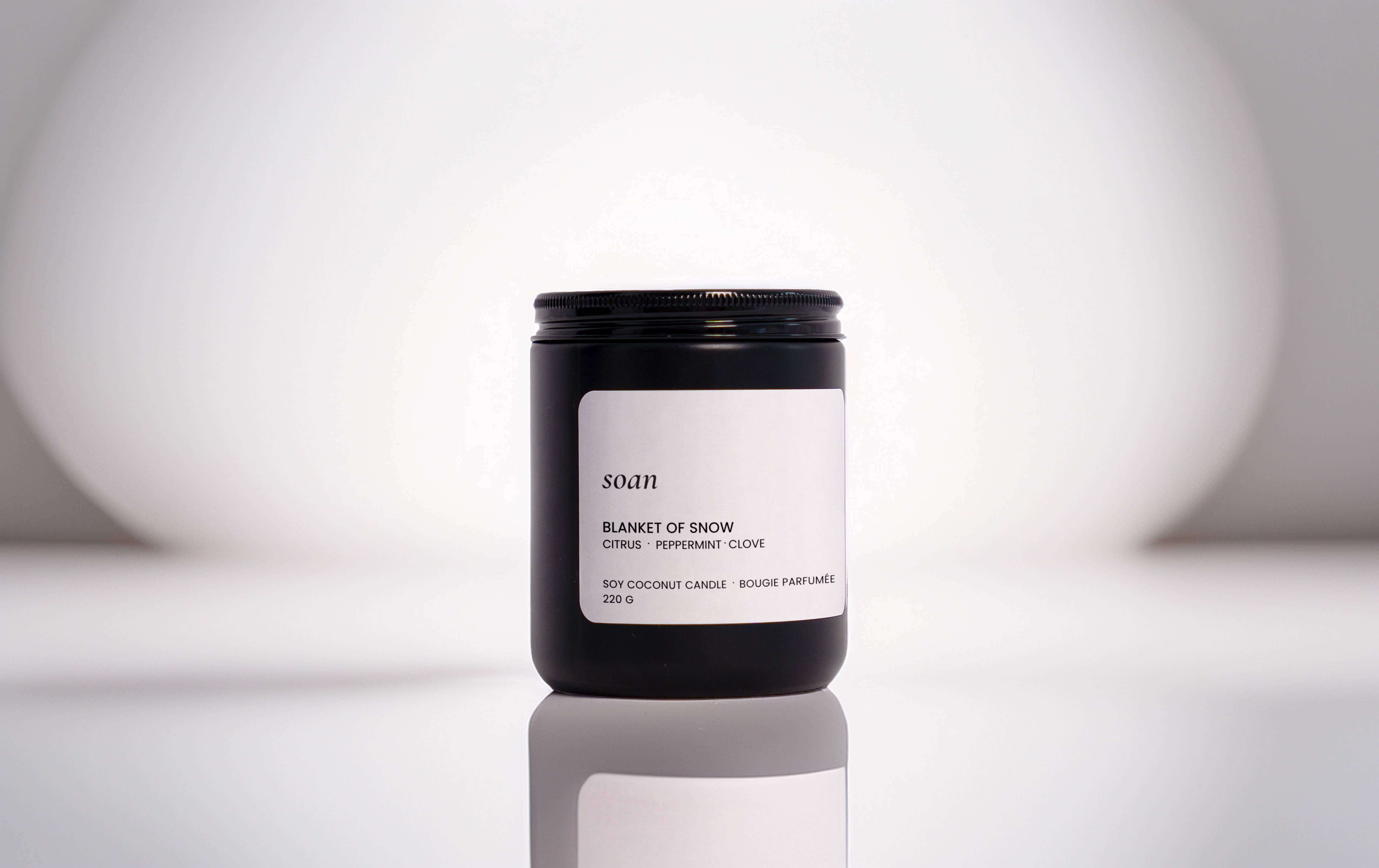 soan - Wholesale Jar/Filled Candle - Soy Candle – Peppermint, Clove & Citrus (Blanket of Snow)0