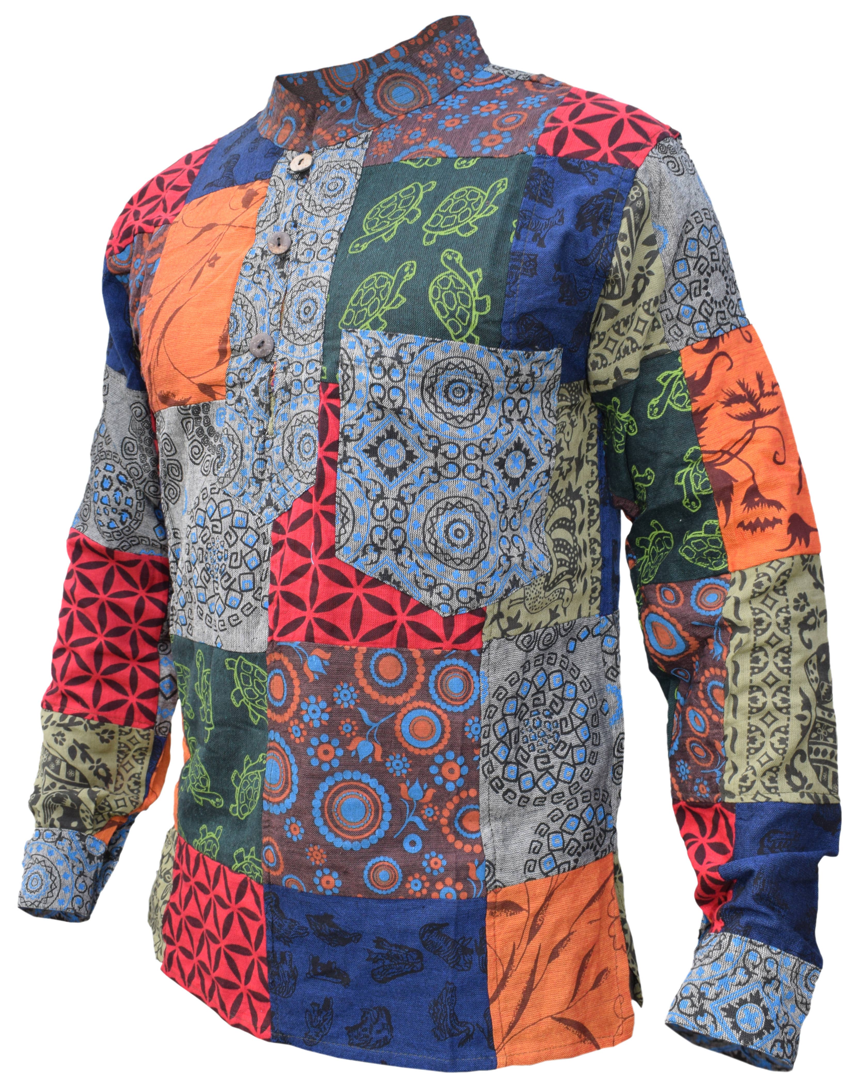 Gheri – wholesale Buttoned-down shirt – Men's – Animal Patchwork Festival Grandad Collar Shirt 2