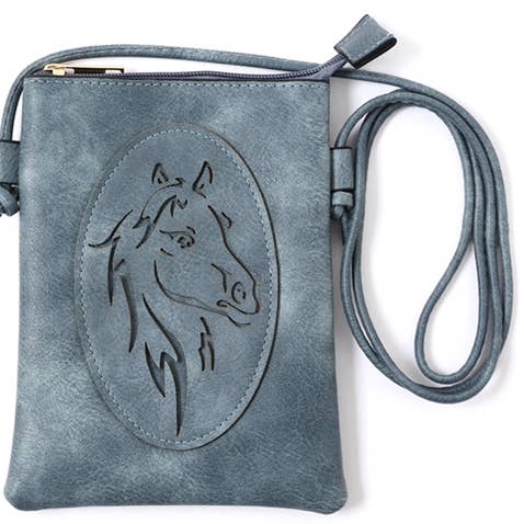 Bleu marine - Sac à bandoulière découpé au laser pour téléphone portable pour la vente par Shine Mark Accessories