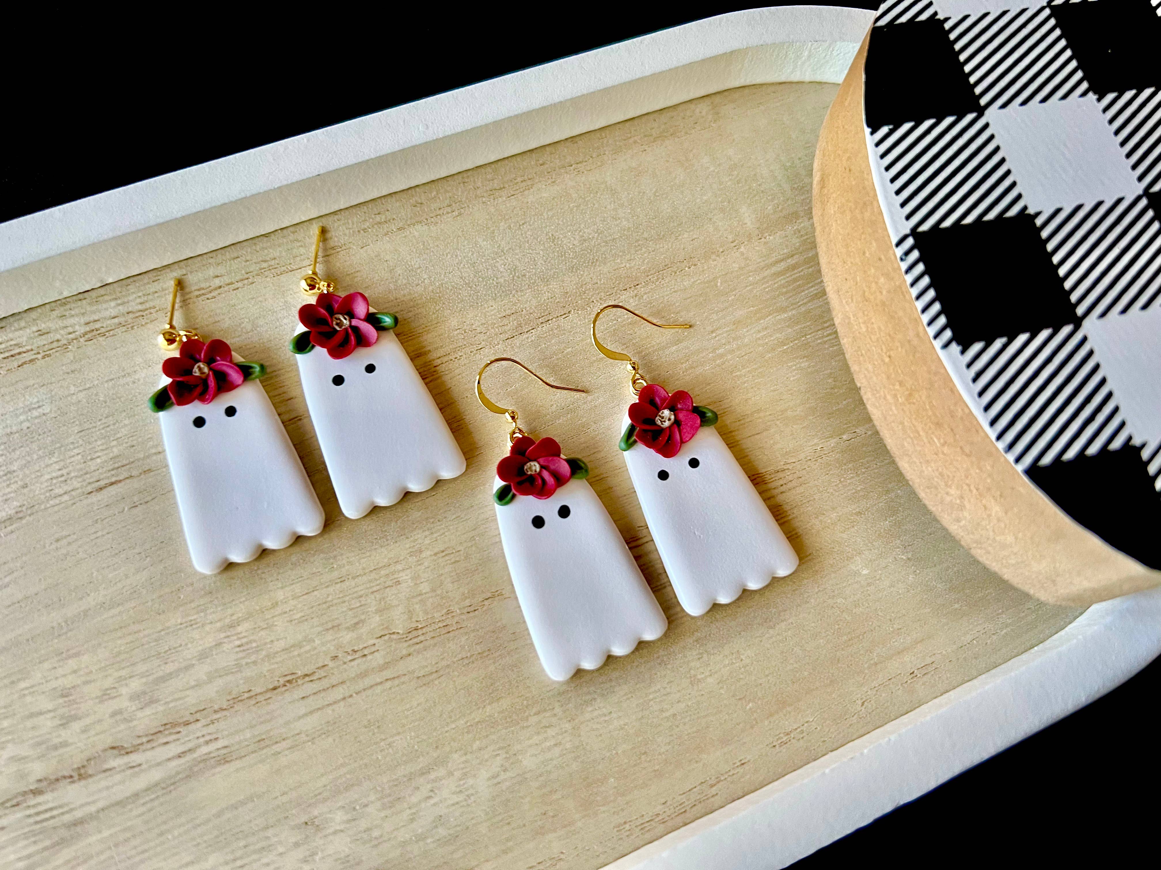 Wholesale Floral Ghost Clay Earrings, Ghost Clay Earrings for your