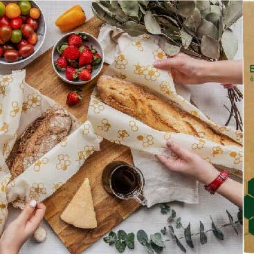 wrapéo cire d'abeille - set de 3 S/M/L - wra014314 pour la vente par wrapéo