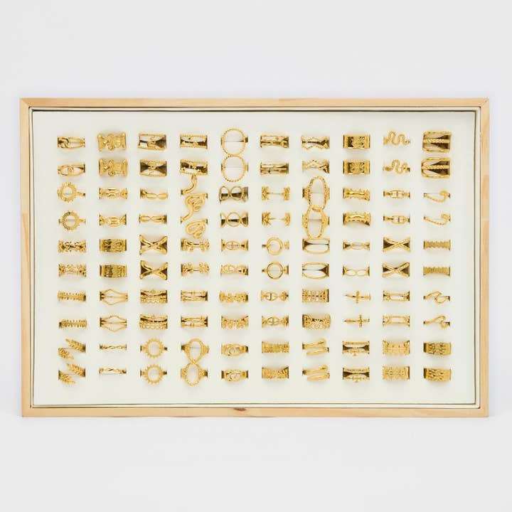 PR002 Mini-Display 100 Ringe Stahl für den Großhandel von By Sookay