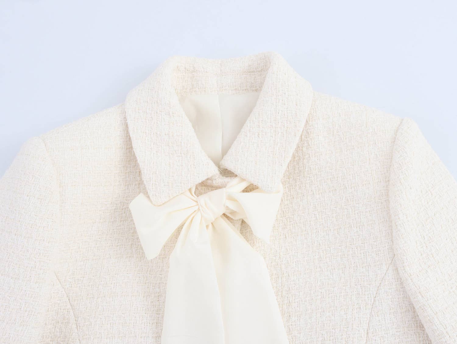 WHITE Lapel long-sleeved,bow tie lace-up suit jacket for wholesale on Faire2