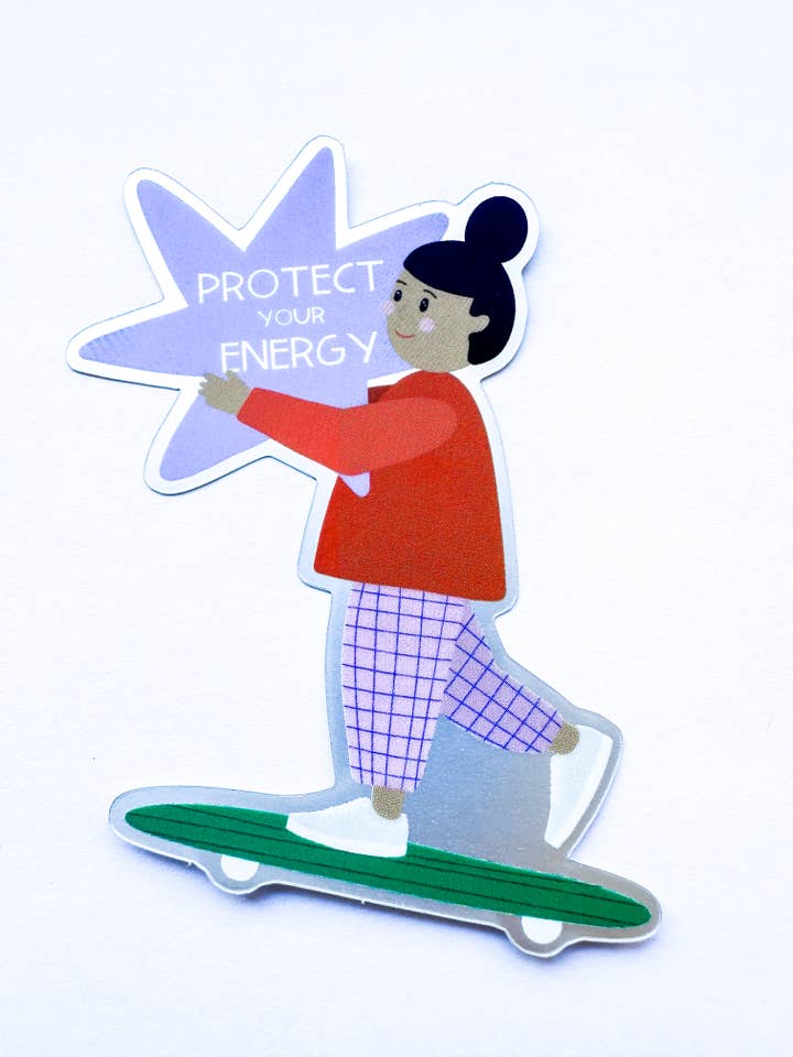 Holografisch / satijnmat sticker Bescherm je energie voor wholesale door StudioSonna