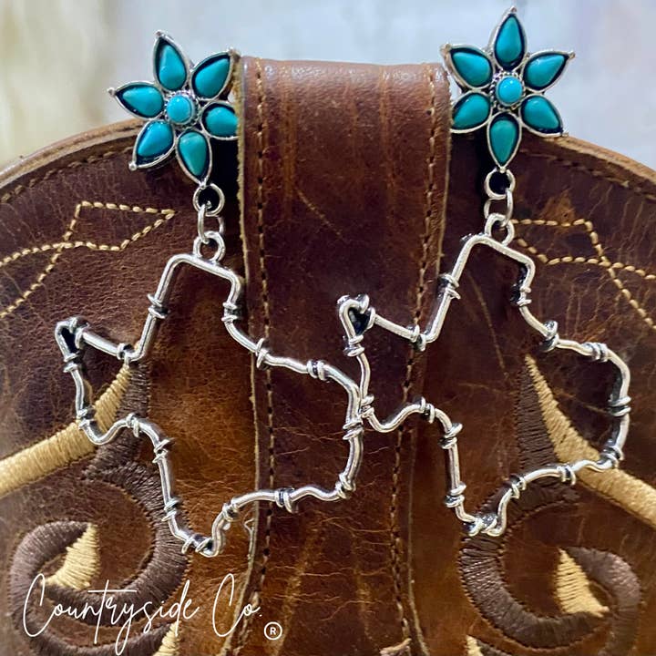 Texas Dangle Trendy Earrings for wholesale by Texas Western Cowhide Bags and More