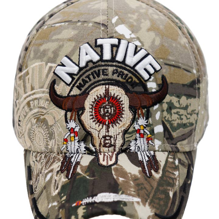 Cap Zone - Wholesale Baseball Cap - Unisex - Native Pride Tribal Longhorn Bull Baseball Cap