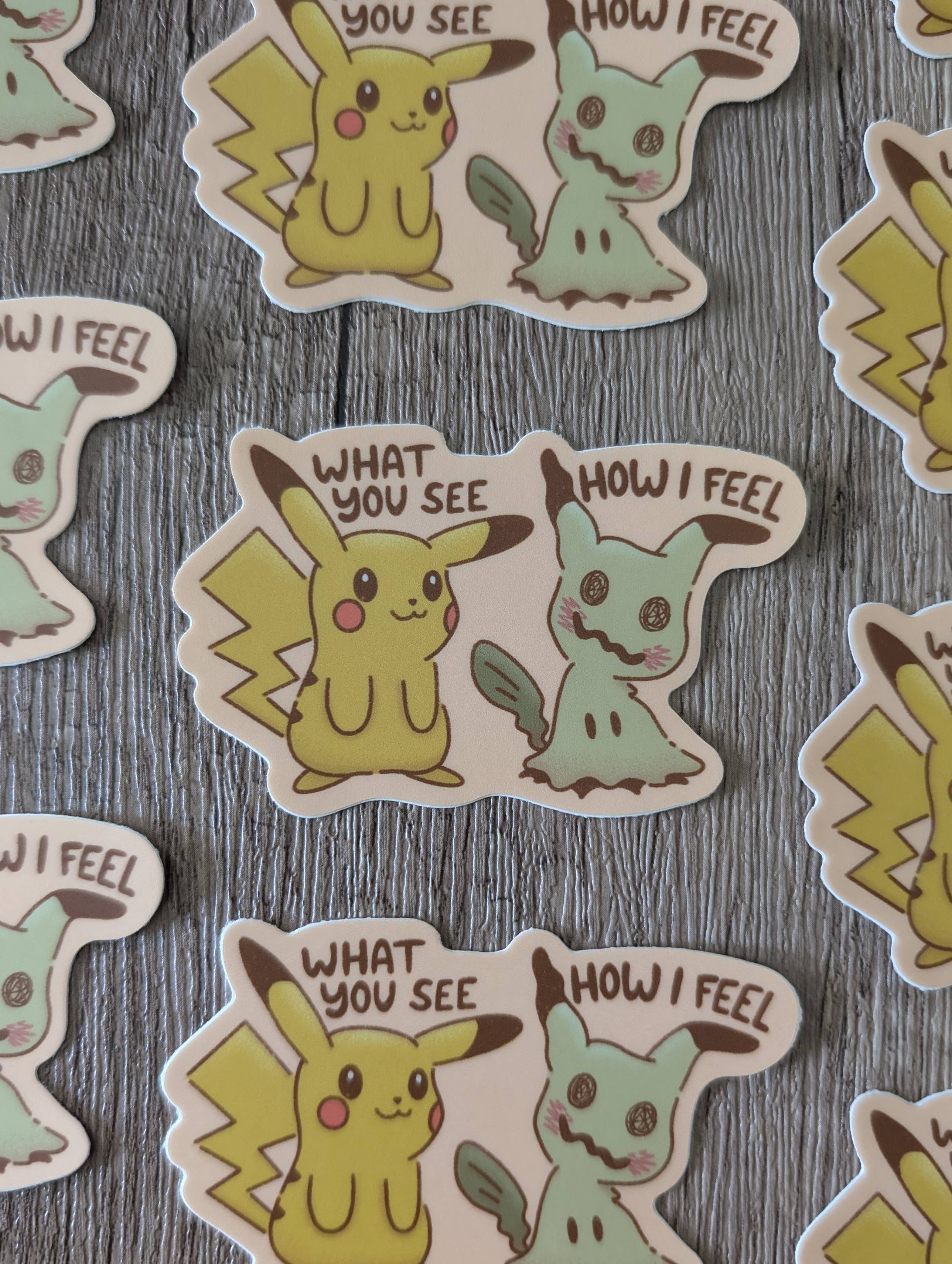 Sadsquatch - Wholesale Sticker - Pikachu Mimikyu Masked - Cute Pokémon Nintendo Vinyl Sticker1
