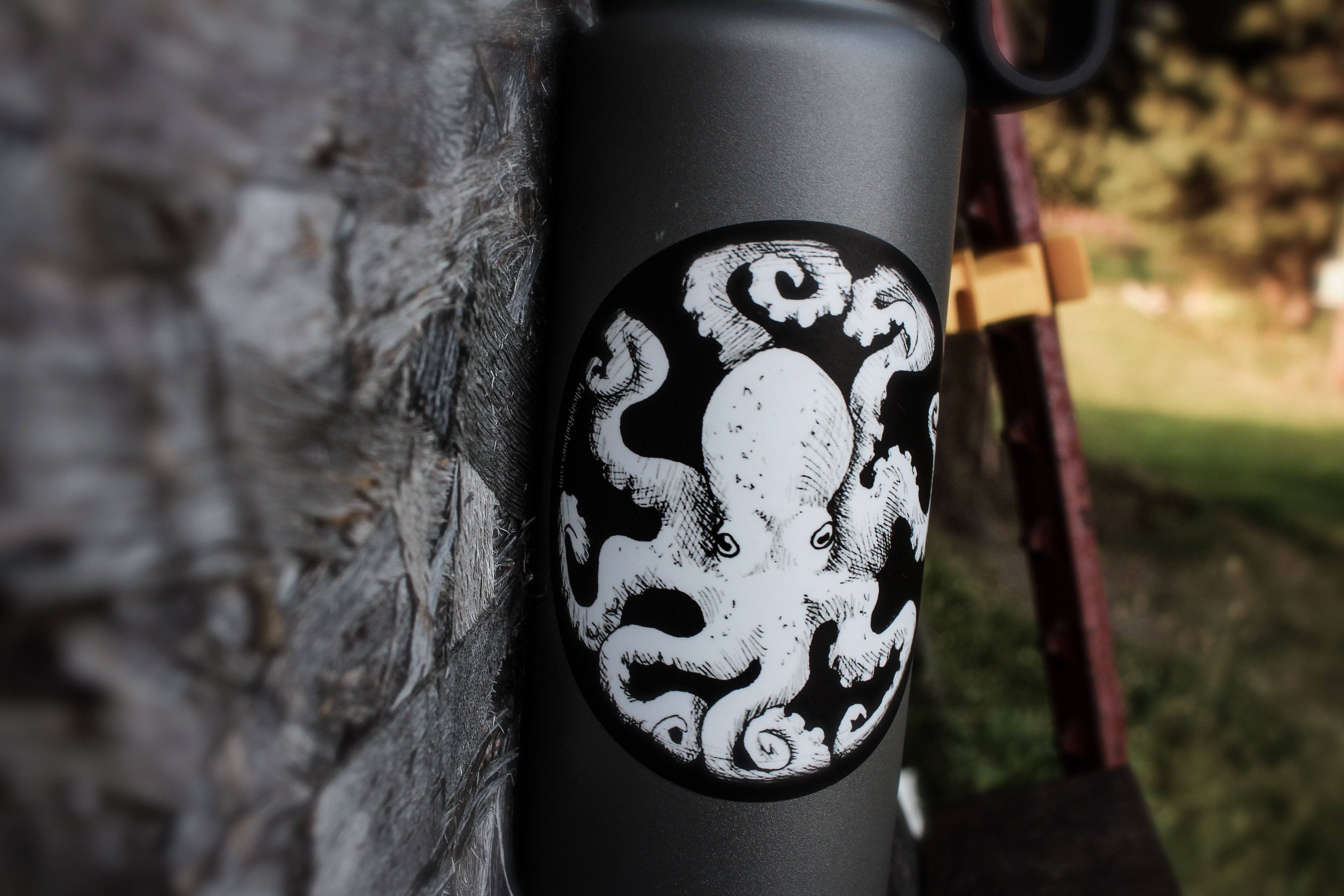 FJ Creations - Wholesale Sticker - "Entrapped White Octopus " Vinyl Sticker4