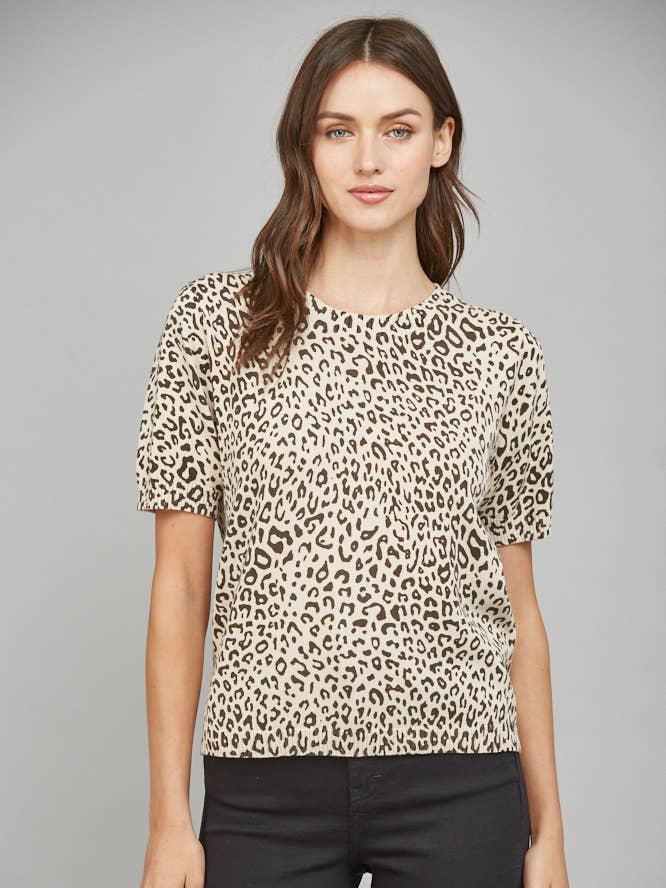 MAGLIONE A MANICHE CORTE CON STAMPA ANIMALE FW15644 per la vendita all'ingrosso da parte di FATE