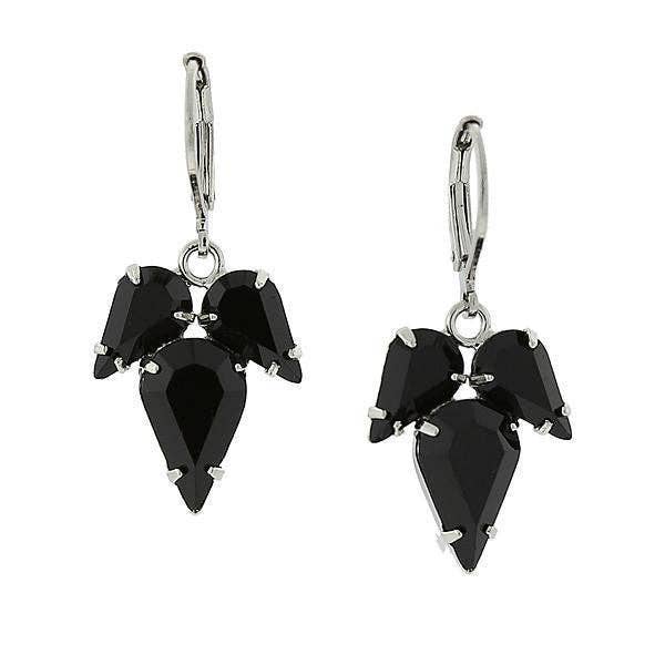 1928 Jewelry Drop Earrings Made With Black Swarovski Element for wholesale by 1928 Jewelry