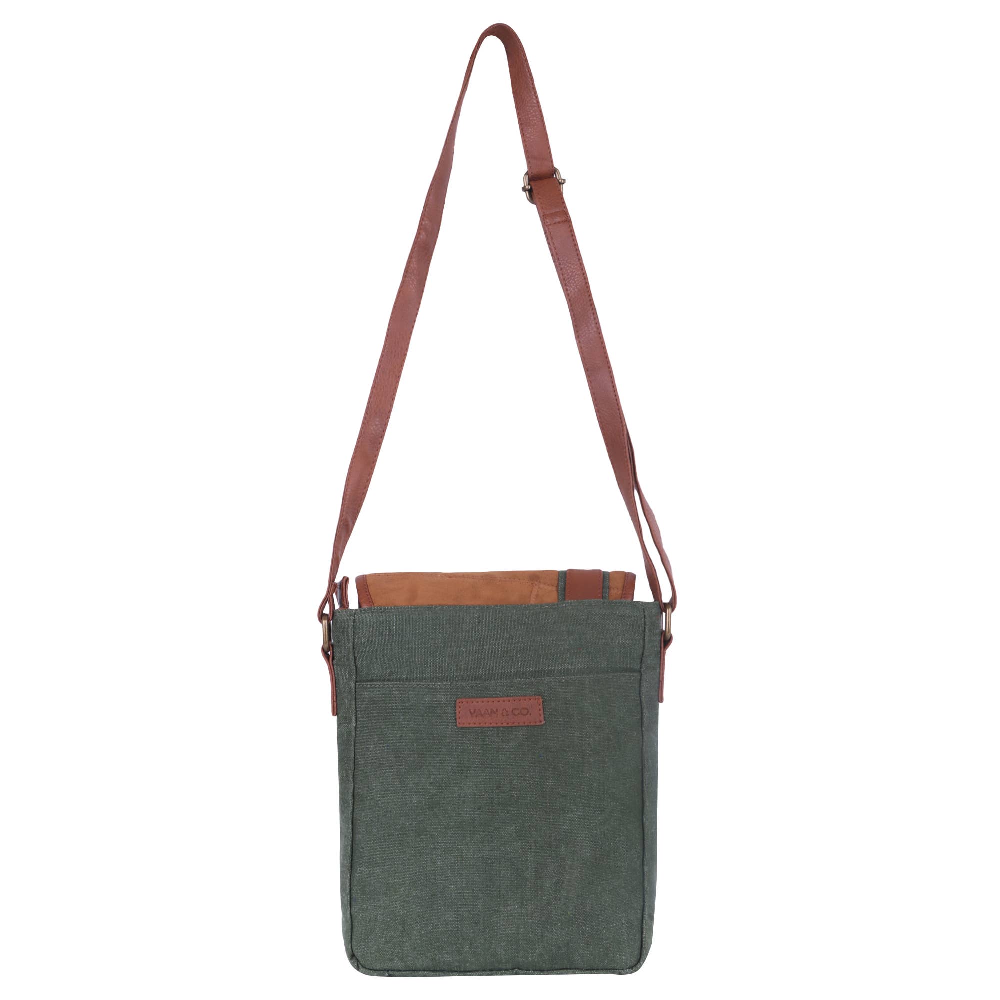 Vaan & Co. - Wholesale Crossbody Bag - Unisex - Trek Waxed Canvas & Upcycled Leather Messenger Crossbody Bag5