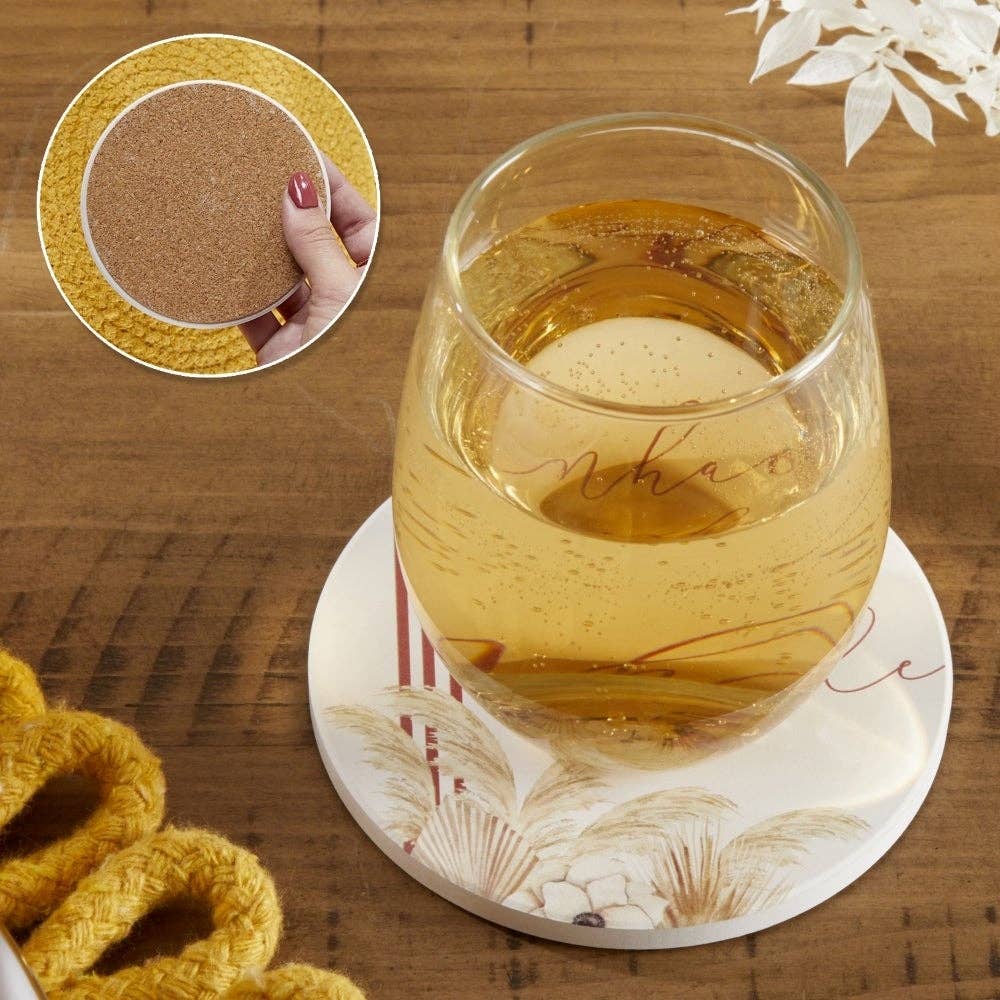 Kate Aspen - Wholesale Coasters - Boho Ceramic Coaster with Holder (Set of 6)2