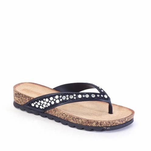 Atalina - Wholesale Sandals - Women's - Footbed Comfort Sandals and upper with Stone ornament DD1142