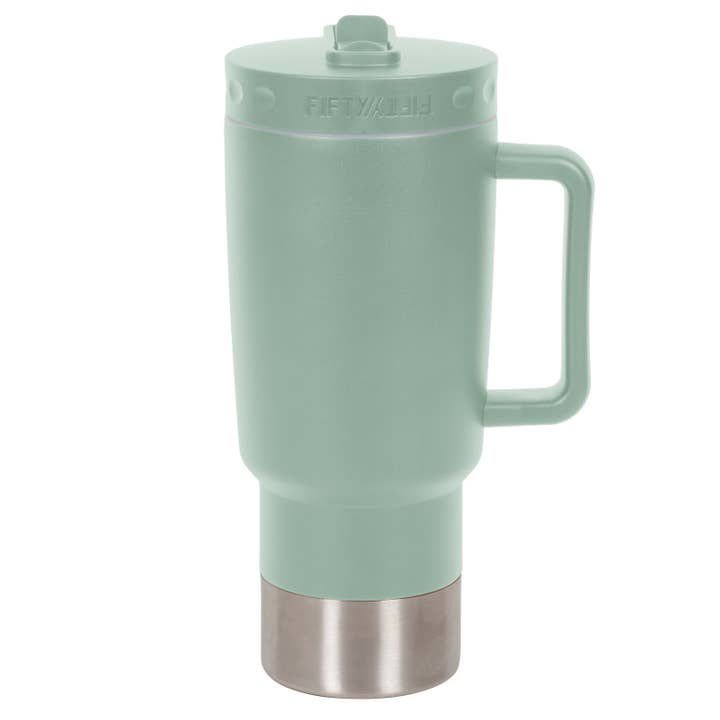 FIFTY/FIFTY - Wholesale Insulated Mug/Tumbler - 30oz Double-Wall Vacuum Insulated Tall Mug w/ Straw Lid