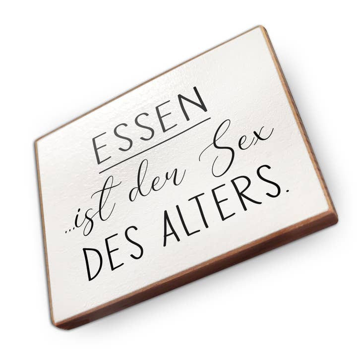 Íman de frigorífico em madeira de faia - Comer é o Sey do Alt por atacado de wammi