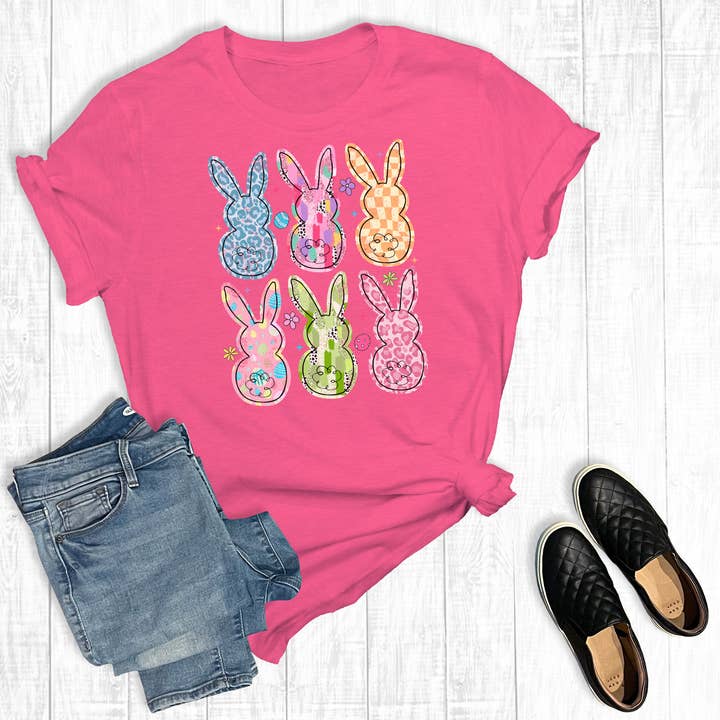 Farverig Påskehare Grafik T-shirt for engroshandel hos The Way Down South
