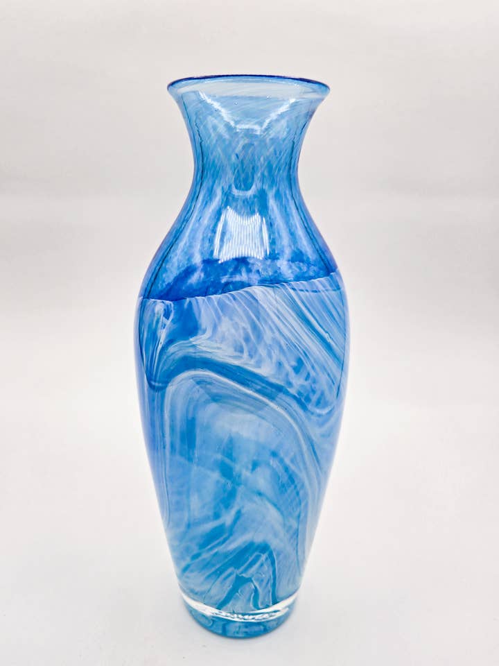 Tide Veil Vase - Blue Whisper for wholesale by Shane Dorey Glass