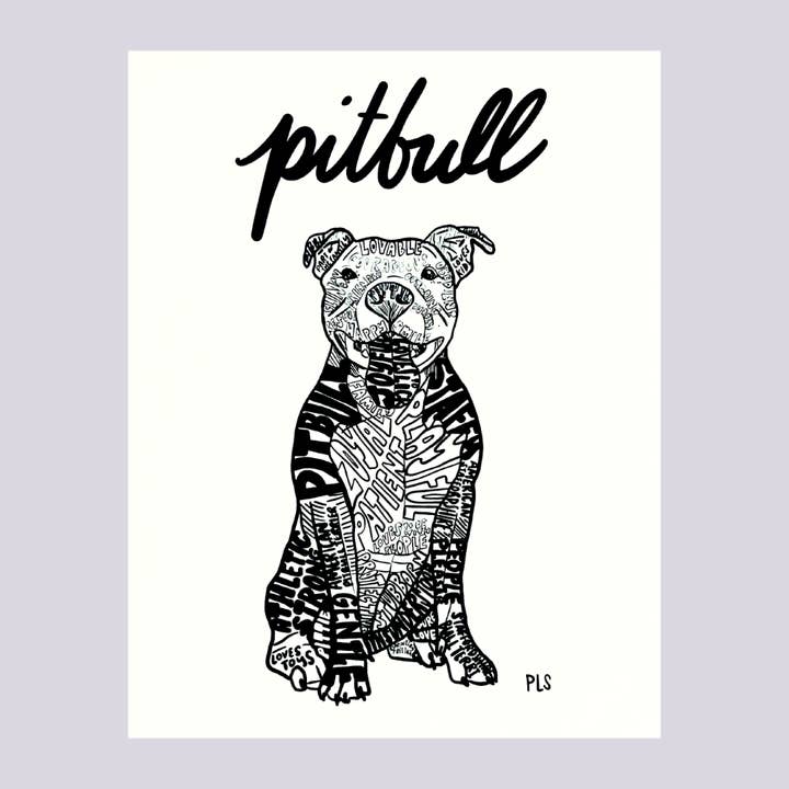 Pitbull Dog Print, Dog Lover Gift for Pet Stores for wholesale by Prints By Preetha