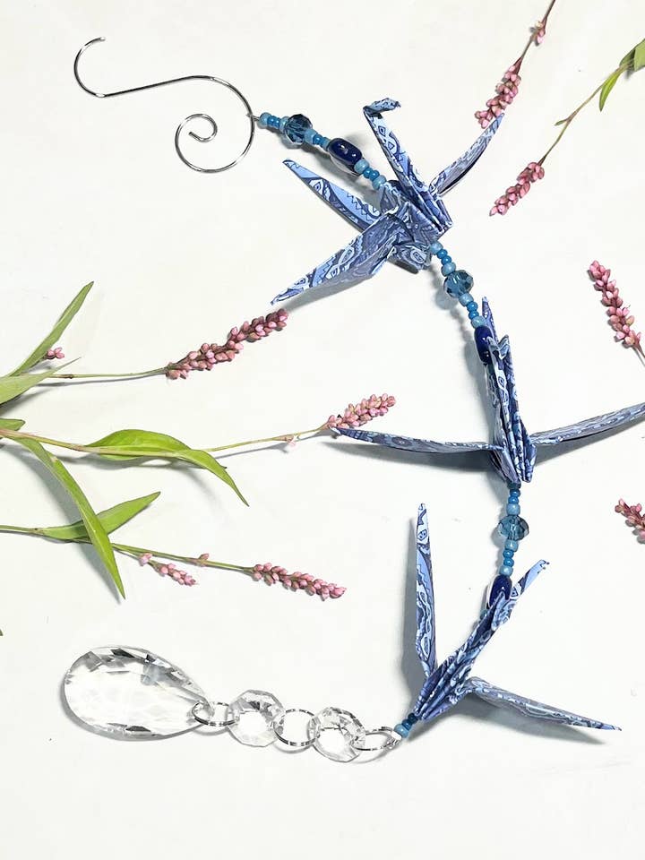 Origami Crane Sun Catcher for wholesale by Branching Off Studio