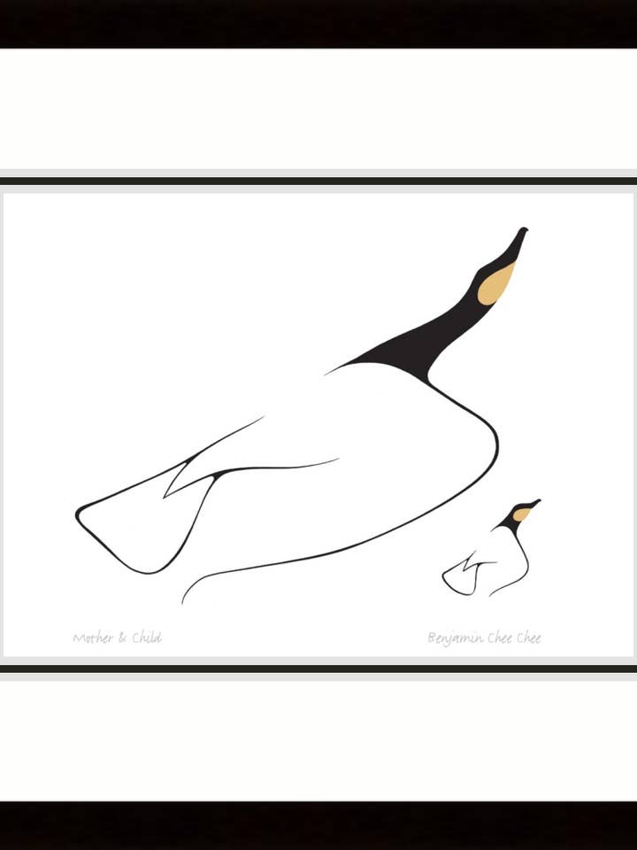 Mother & Child by Benjamin Chee Chee Framed Art Print for wholesale by Indigenous Puzzles and Art