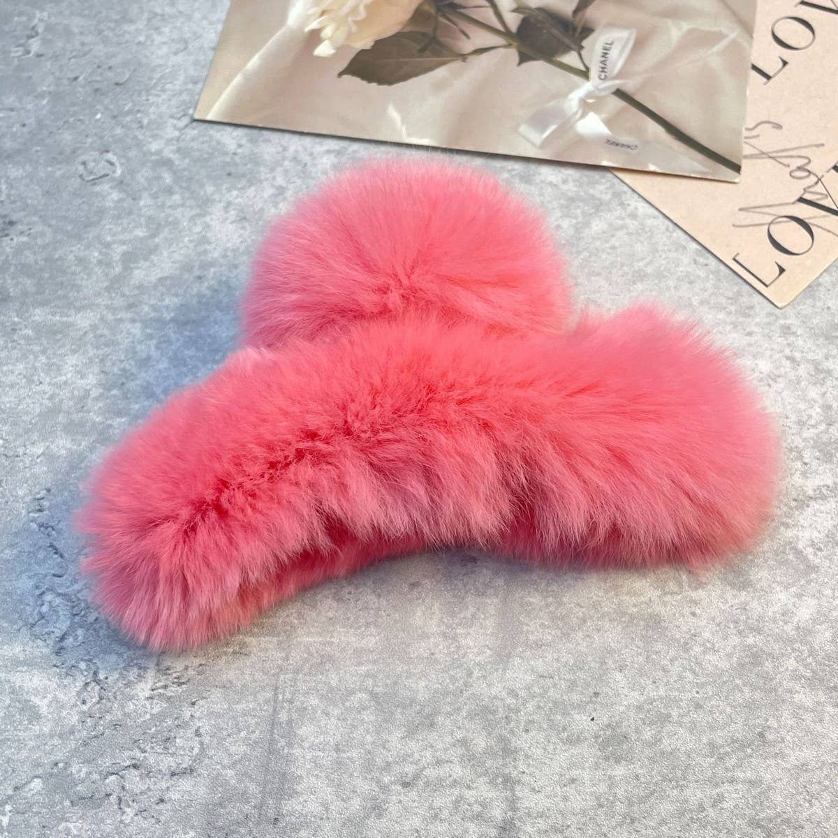 ACCITY - Wholesale Hair Clip - Women's - Rex Rabbit Fur Claws - Elegant Mixed Color Clips_CWASC159160