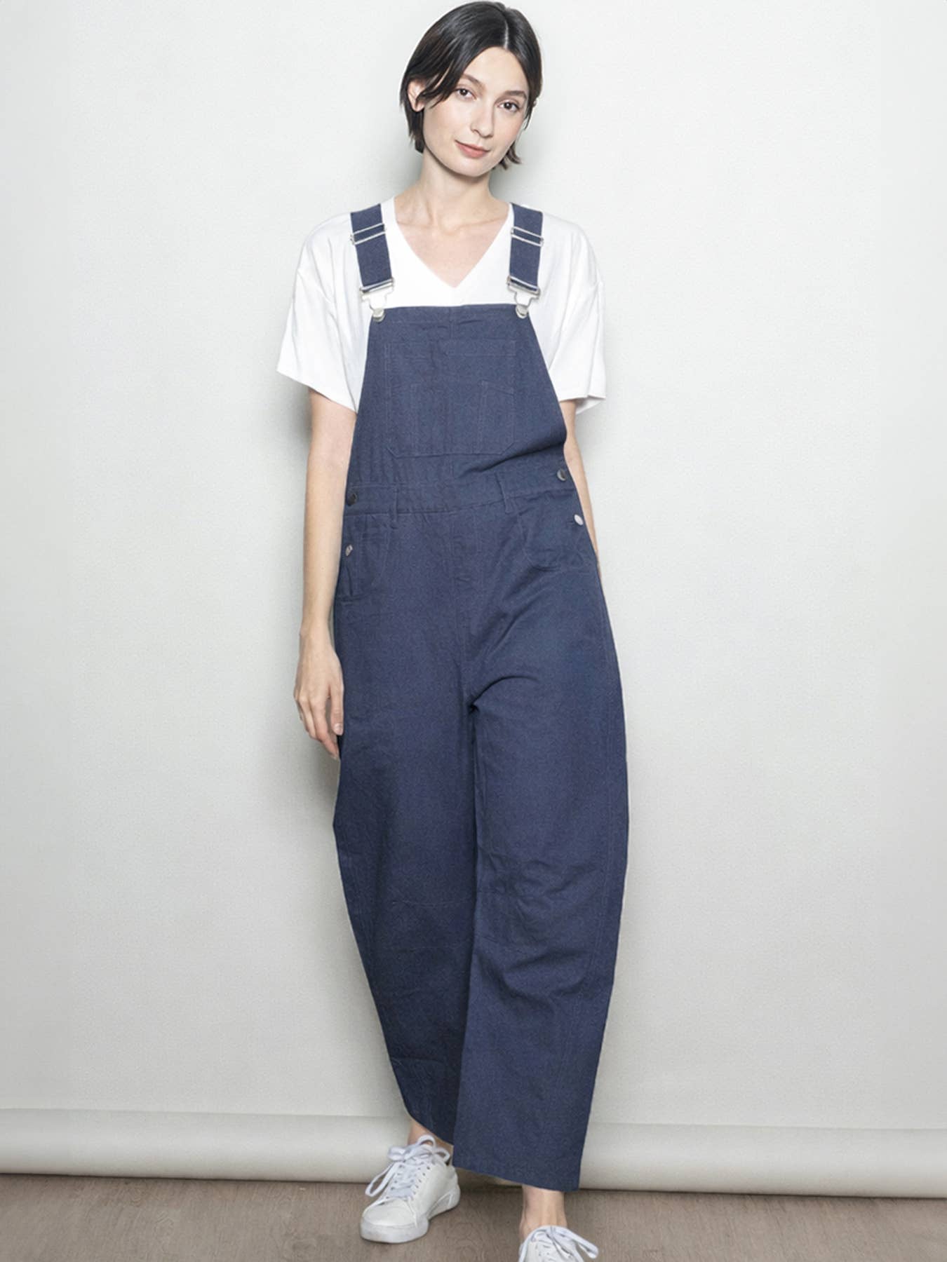 Elloh Collection - Wholesale Overalls - Women's - Relaxed Fit Barrel Leg Cotton Overall w Adjustable Straps12