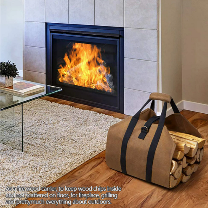 VIGOR - Venta al por mayor Fosos para fuegos - Bolsa para transportar leña resistente al agua de lona duradera para camping al aire libre2