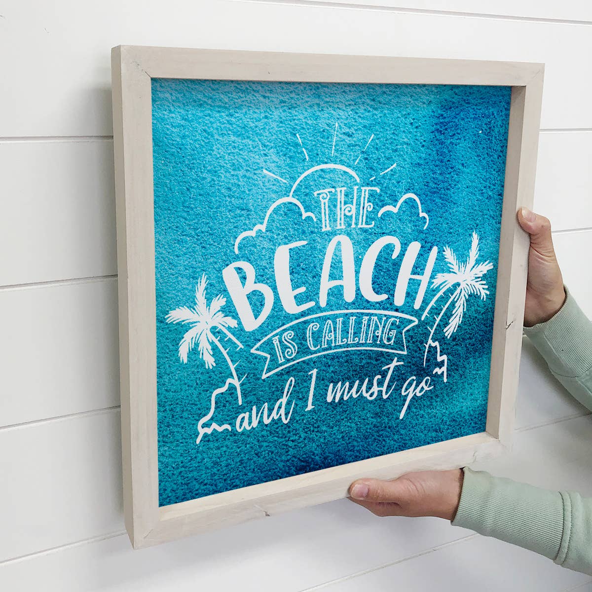 Hangout Home – wholesale Sign – The Beach Is Calling and I Must Go - Beach Sign - Framed Art2