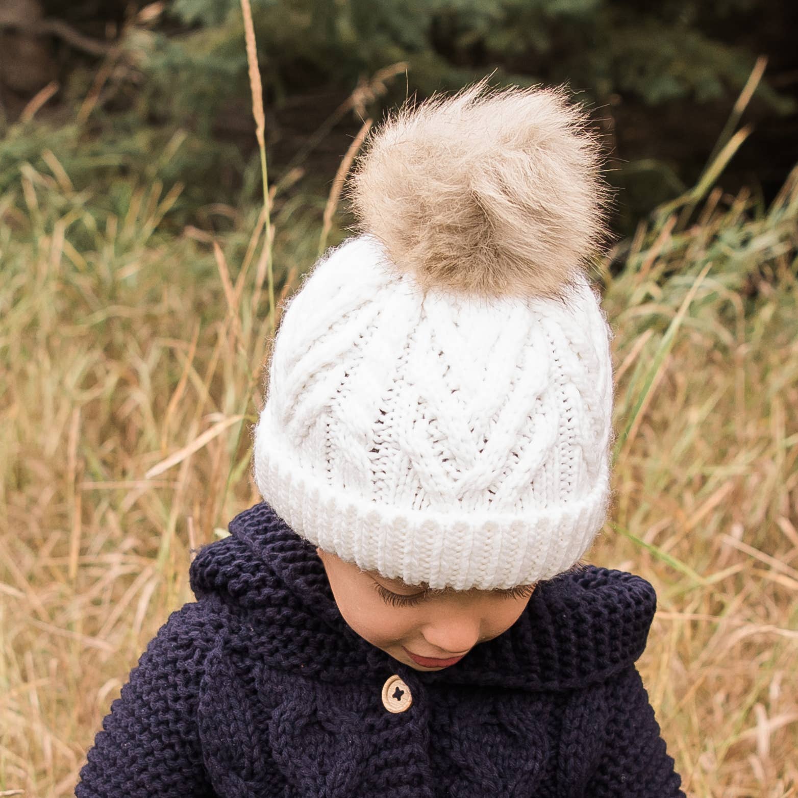 Huggalugs - Wholesale Beanie - Kids - Winter White Pop Pom Pom Beanie Hat Baby & Kids2