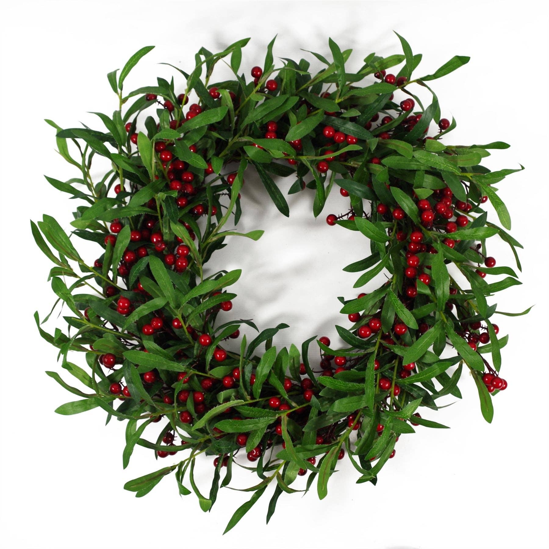 Leaf Design UK LTD – Coroa de flores por atacado – Grinalda Christmas Mistletoe Bagas Vermelhas 60cm 24"0