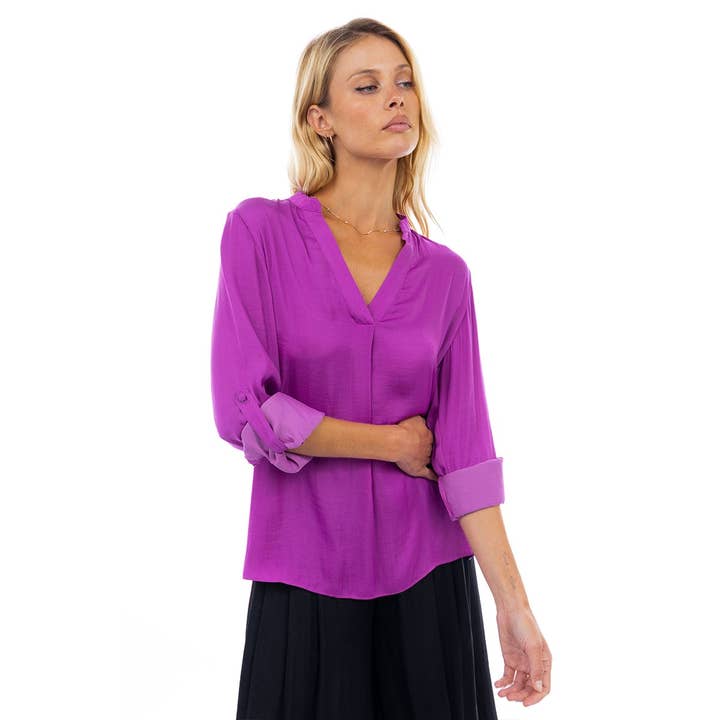 Naked Zebra - Wholesale Blouse - Women's - Collar Band Blouse