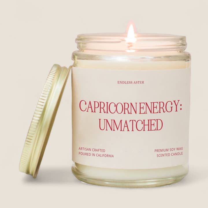 Capricorn Energy Sojakerze, 8, 16 oz, Geburtstag, Dezember, Januar für den Großhandel von Endless Aster