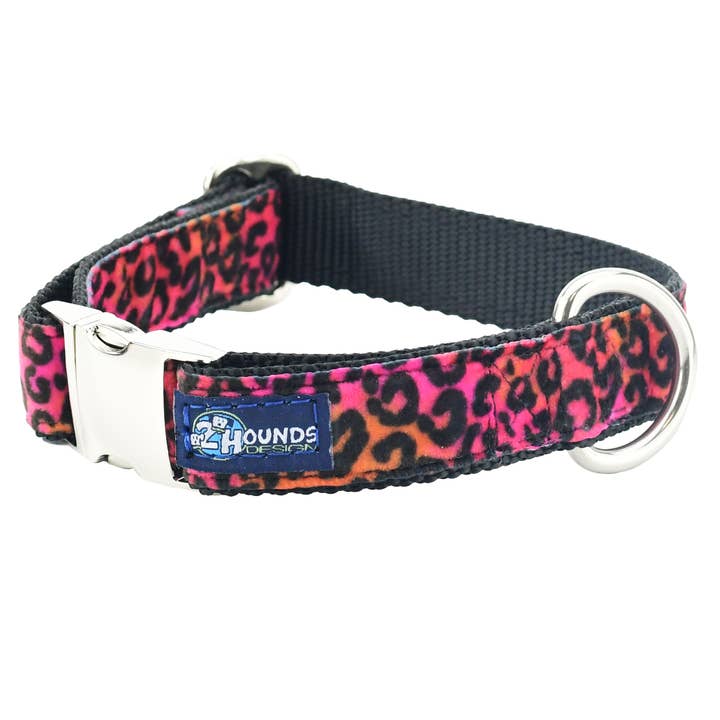 Wild Kitty Pink Velvet Essential Dog Collar for wholesale by 2 Hounds Design