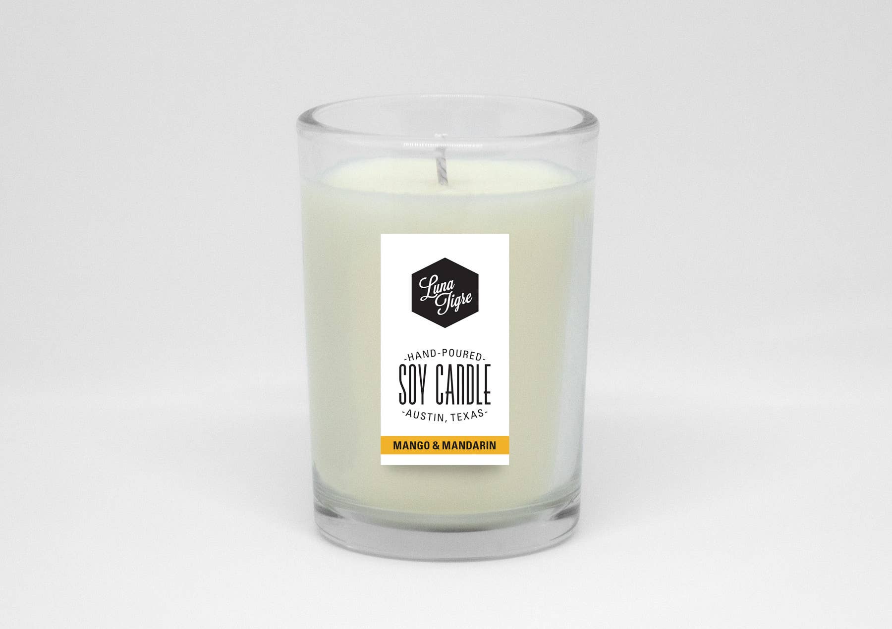 Luna Tigre Candles - Vendita all'ingrosso Candela in vasetto - Candela di soia in vetro di mango e mandarino, 177 ml