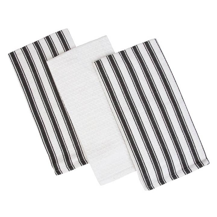 Basket Stripes - 18"x28" Sæt af 3 Køkken Håndklæder for engroshandel hos Rich Home Linens