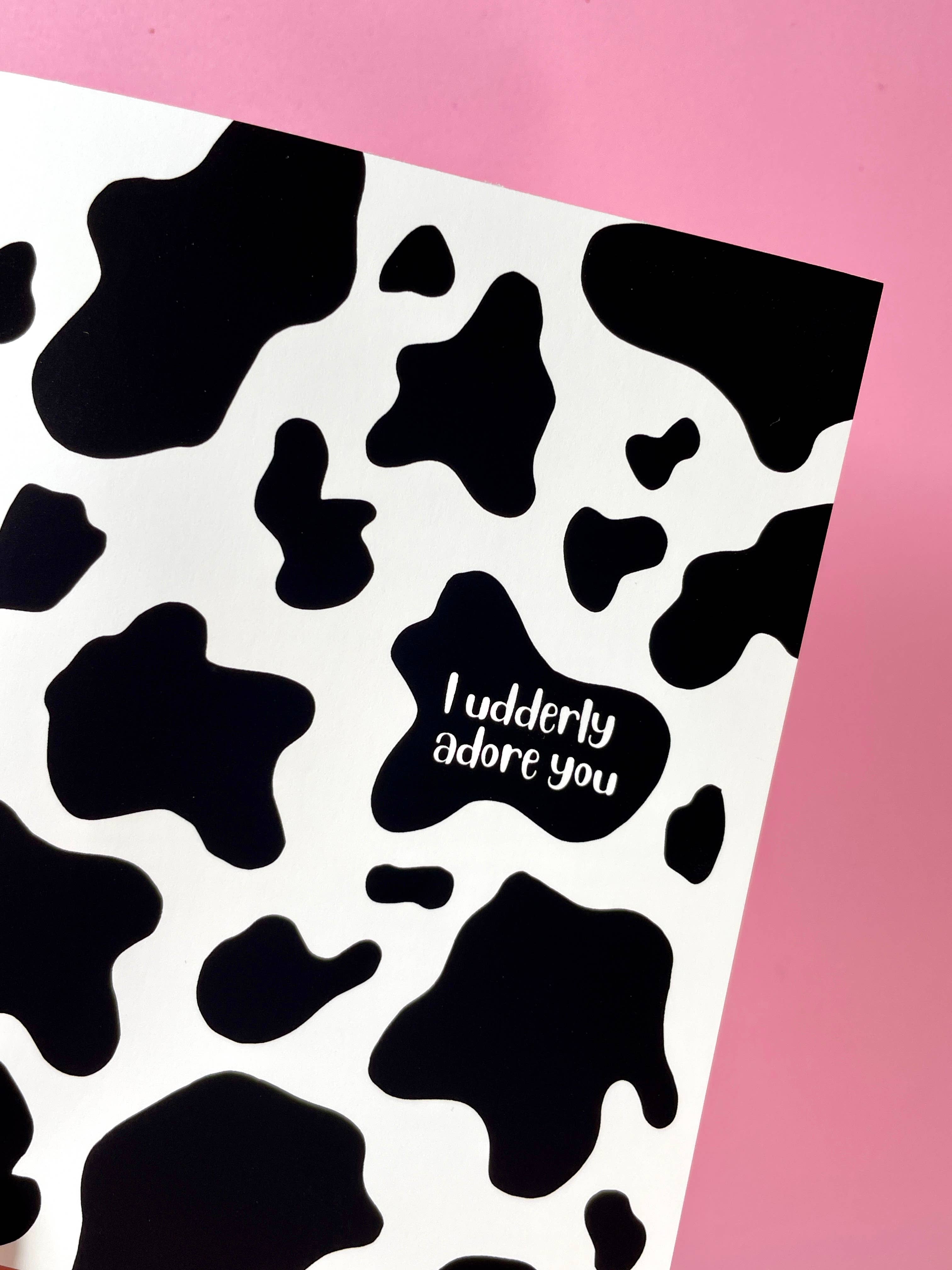 quirky burp illustrations - Wholesale Love Card - I Udderly Adore You Greeting Card4