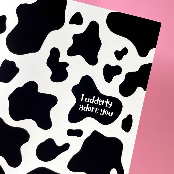 quirky burp illustrations - Wholesale Love Card - I Udderly Adore You Greeting Card4
