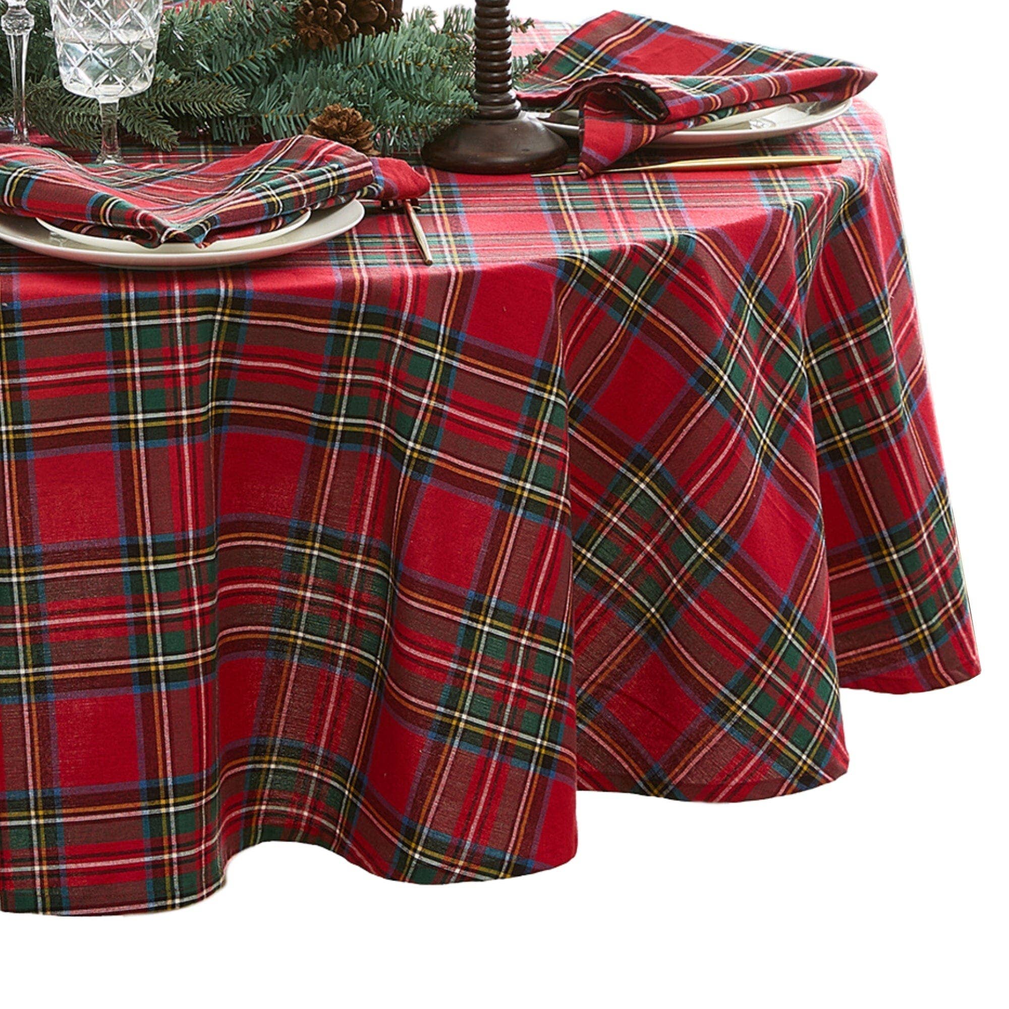 Threadmade Home - Wholesale Tablecloth - Stowe Tartan Holiday Plaid Cotton Christmas Tablecloth8