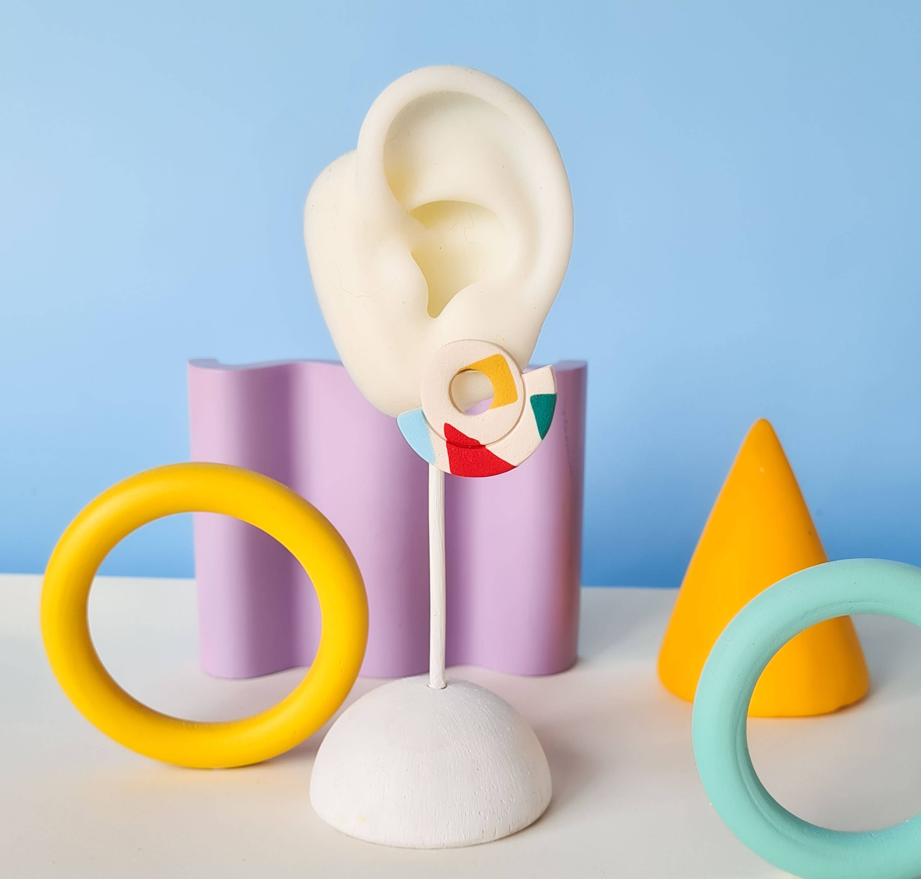 Mono - Wholesale Dangle Earrings - colorful patterned handmade clay earrings in 19 varieties14