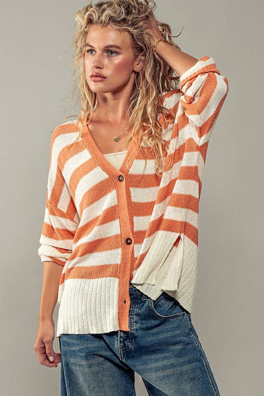 Heyday - Wholesale Cardigan - Women's - Cozy and Free Striped Cardigan3