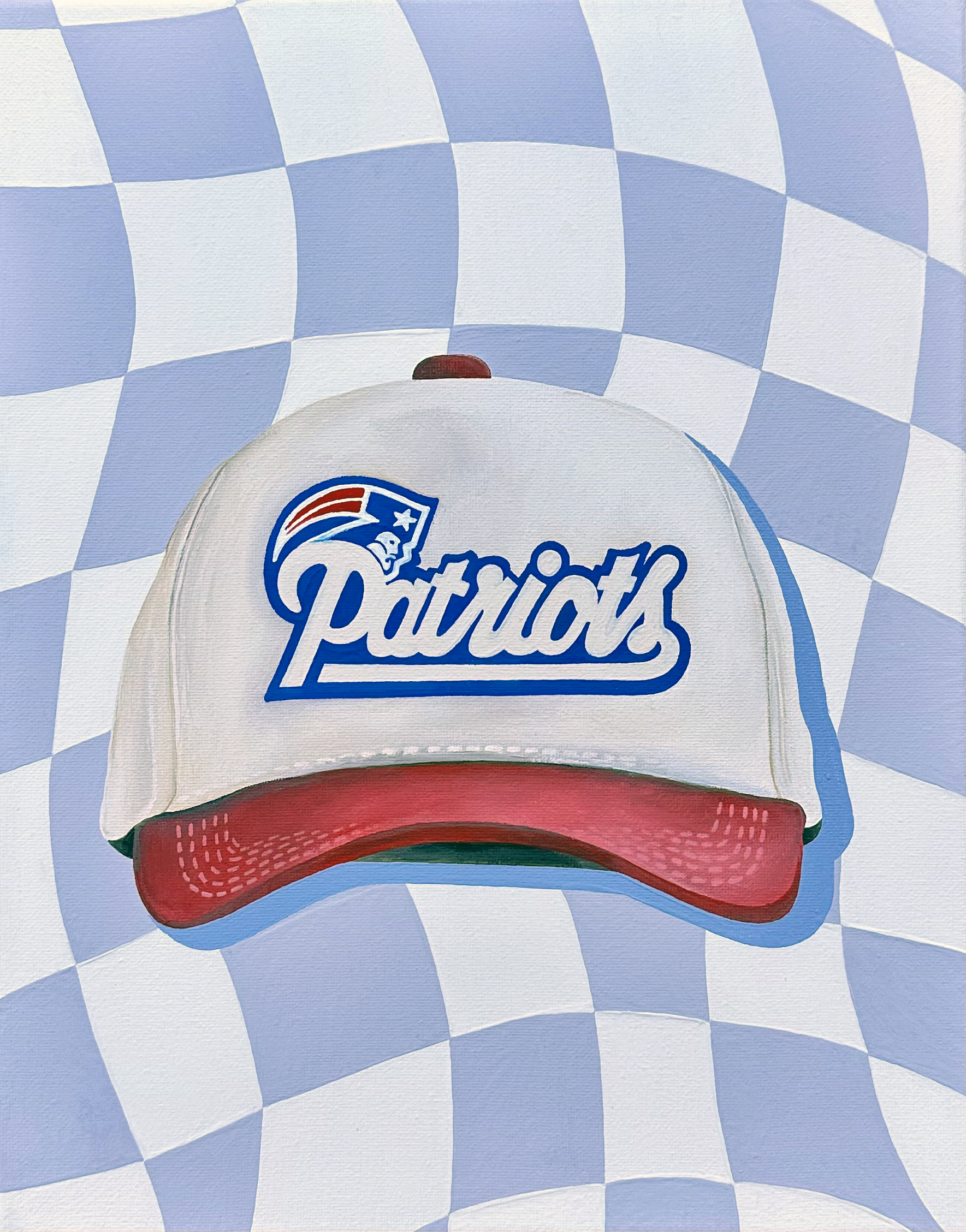 The Blank Canvas Company - Wholesale Art Print - Checkerboard Patriots Hat - Boston Sports Art Print Series1