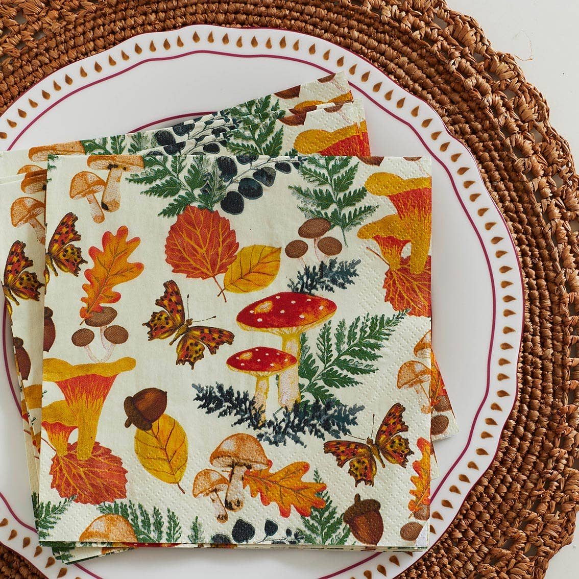 Talking Tables USA - Wholesale Disposable Napkin - Fall Woodland Paper Napkins - 20 Pack | Fall Decor |2