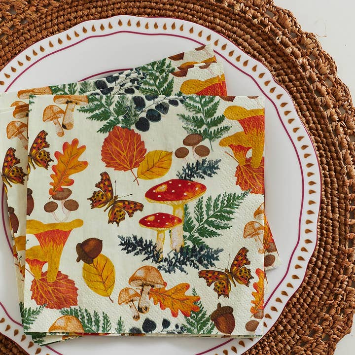 Talking Tables USA - Wholesale Disposable Napkin - Fall Woodland Paper Napkins - 20 Pack | Fall Decor |2