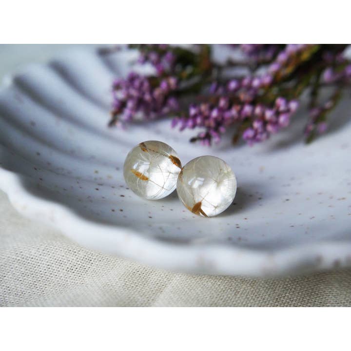 In The Heather – wholesale Stud/post earrings – Scottish dandelion seeds resin studs in sterling silver2