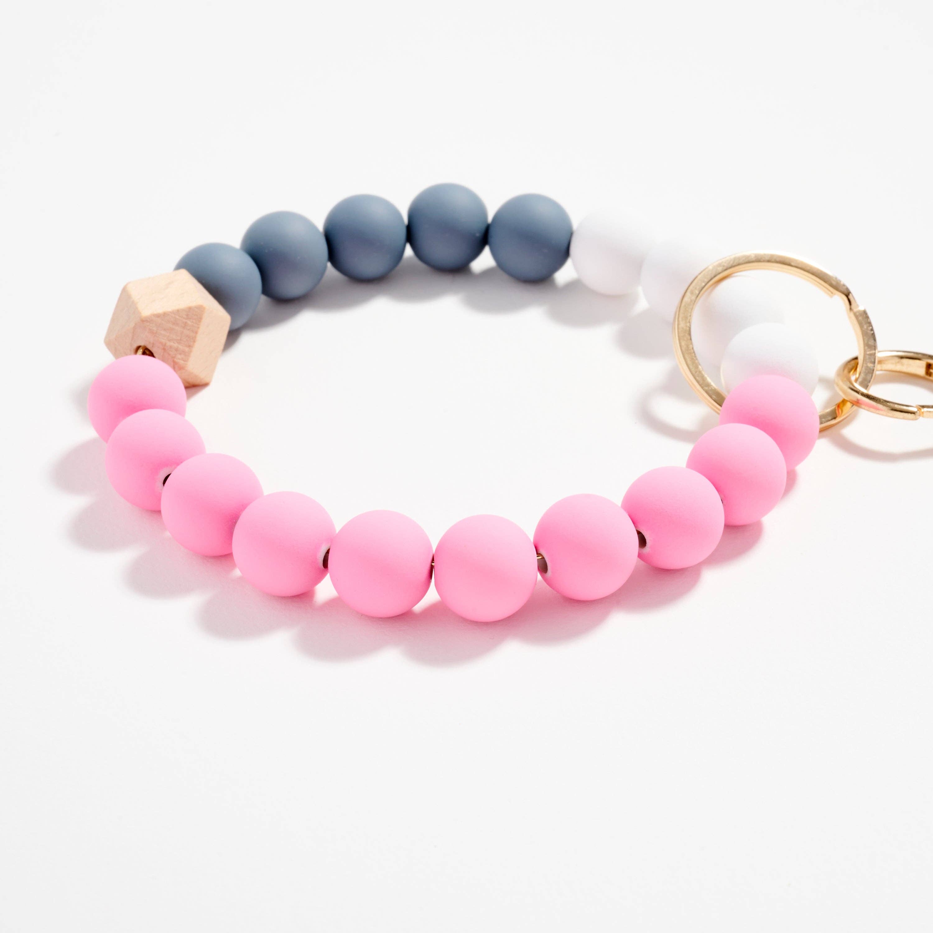 Frem – wholesale Keychain bracelet – Beaded Bracelet Keychain with Tassel – Silicone Bead Wristlet Key Ring11