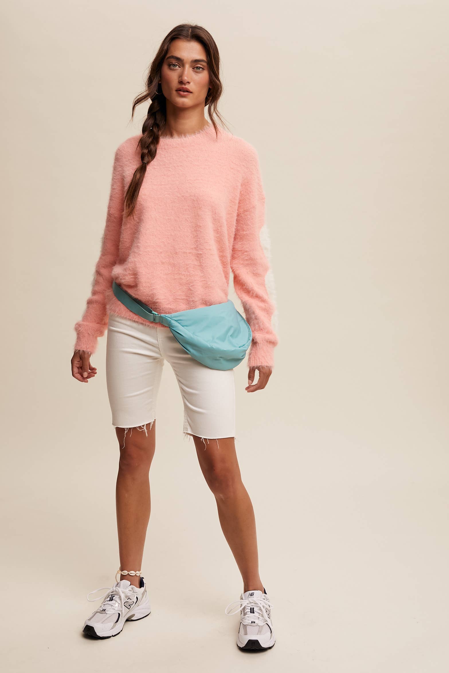 Listicle - Wholesale Knit Sweater - Women's - Fuzzy Heart-Sleeve Pullover Sweater LSW087243