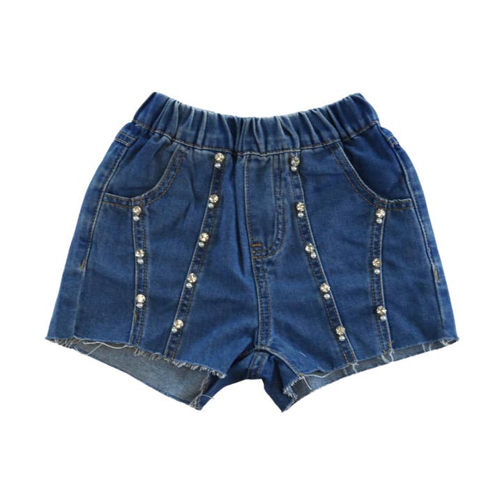 S30 13208 DENIM Rhinestone Denim Shorts for wholesale on Faire0